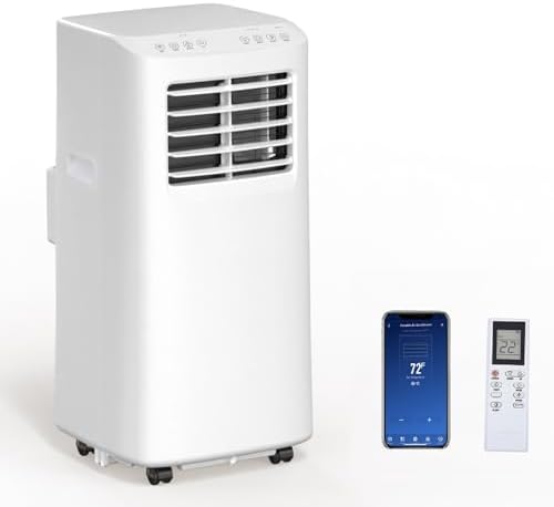 Bonnlo Smart 9,000 BTU Portable Air Conditioner with Remote & APP Function, 3-in-1 Coolor, Dehumidifier, Fan for Rooms up to 350 Sq.Ft., Floor AC Unit with Timer, Rolling Wheels & Installation Kit