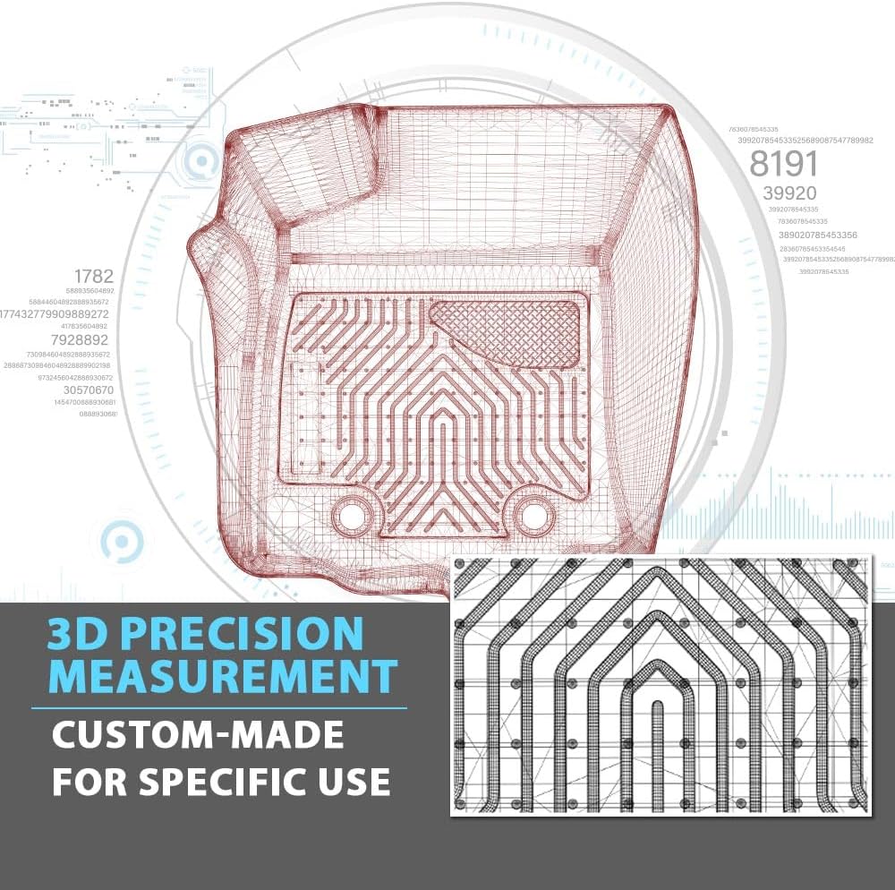 TPE Floor Mats Fit Chevy Silverado/GMC Sierra 1500 Double Cab 2019-2024 1st and 2nd Row Truck Accessories Cargo Liners All Weather Protection 2PCS