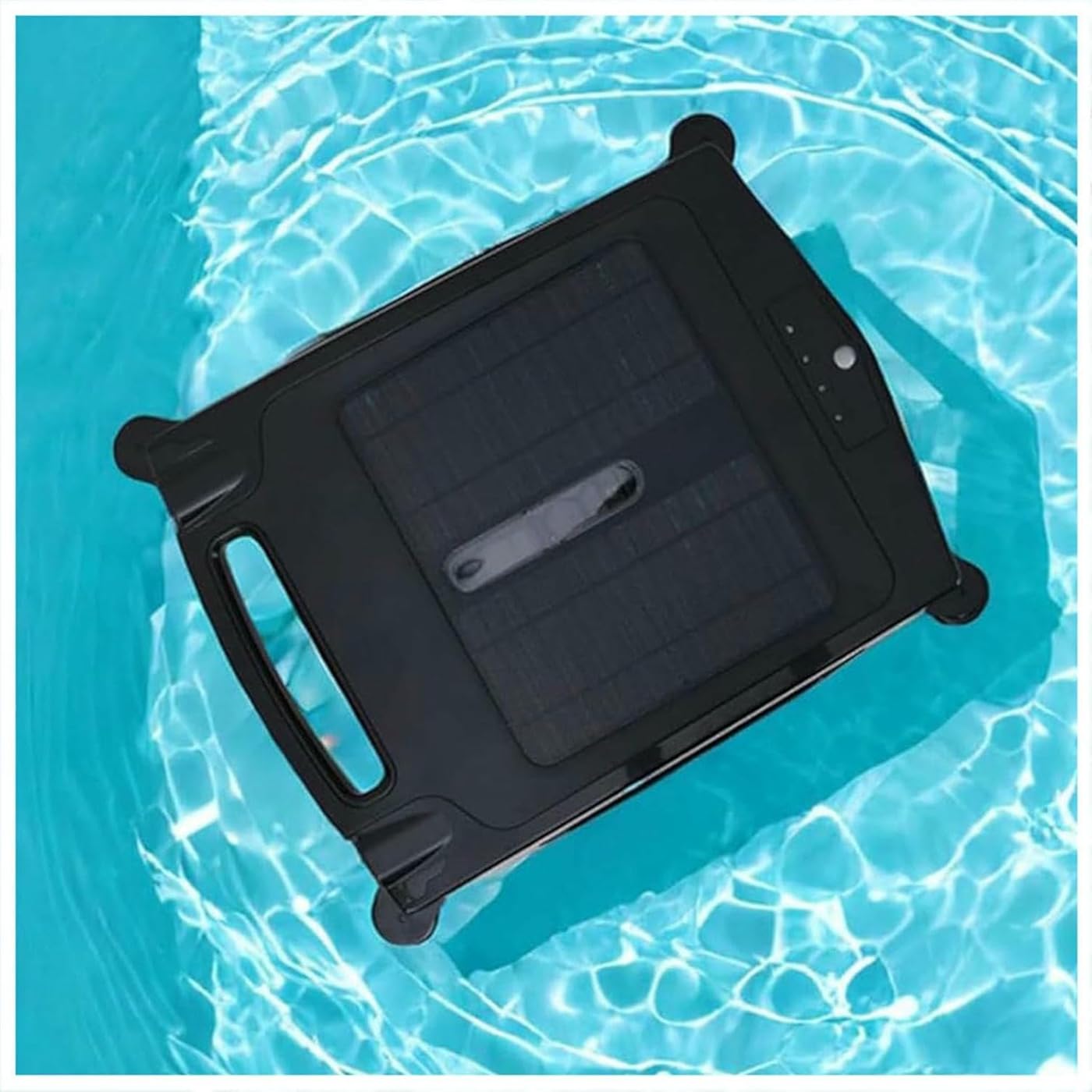 Automatic Robotic Pool Cleaner, Dual Charging Mode, Waste Collection, Light Indication, Solar Robotic Pool Skimmer, for Swimming Pool