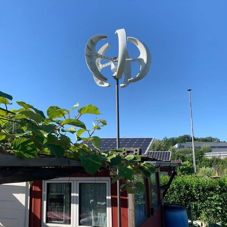 Wind Turbine Generator Kit, 1000W Wind Turbine 12v 24v Vertical Axies Wind Generator Small Windmill Energy With MPPT Charge Controller Homeuse for Hybrid Solar Wind System(White,MPPT CONTROLLER_12V)