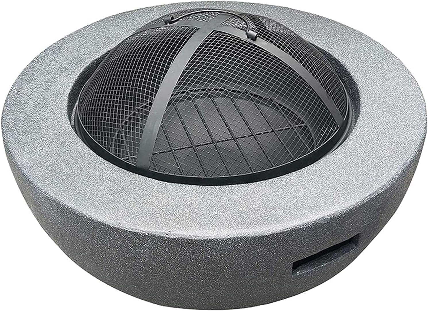 BBQ Grill Outdoor Hearth Grill, Fireplace, Fire-Resistant, Includes Grill Grate for Use as a BBQ Pit, Fire Bowl out of Steel with an Edging of Artificial Stone Patio Stove