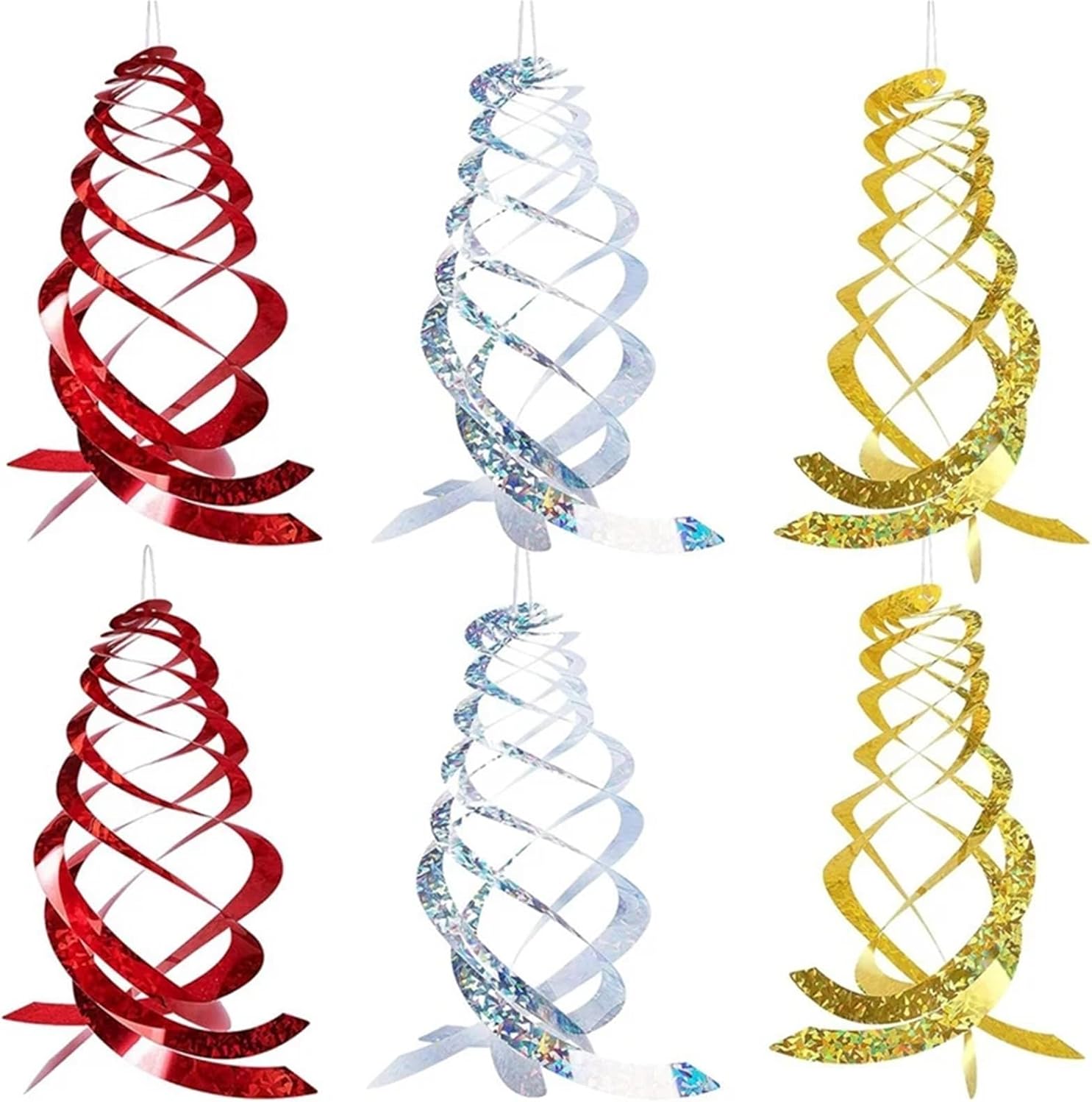 6-40pcs Bird Repellent Spiral Reflector Reflective Rotator to Repel Birds and Animals from Outdoor Gardens, Yards and Lawns(Gold,40pcs)