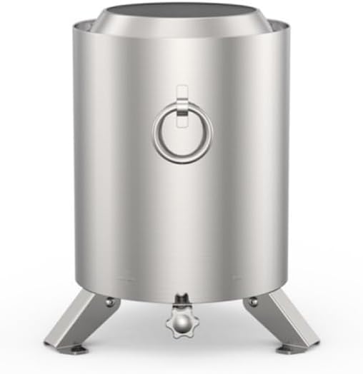 Small Smokeless Fire Pit, Firepit with Foldable Support Legs, Fire Pits for Outside Wood or Charcoal Burning, Double Layer Stainless Steel Tabletop Fire Pit(Silver)