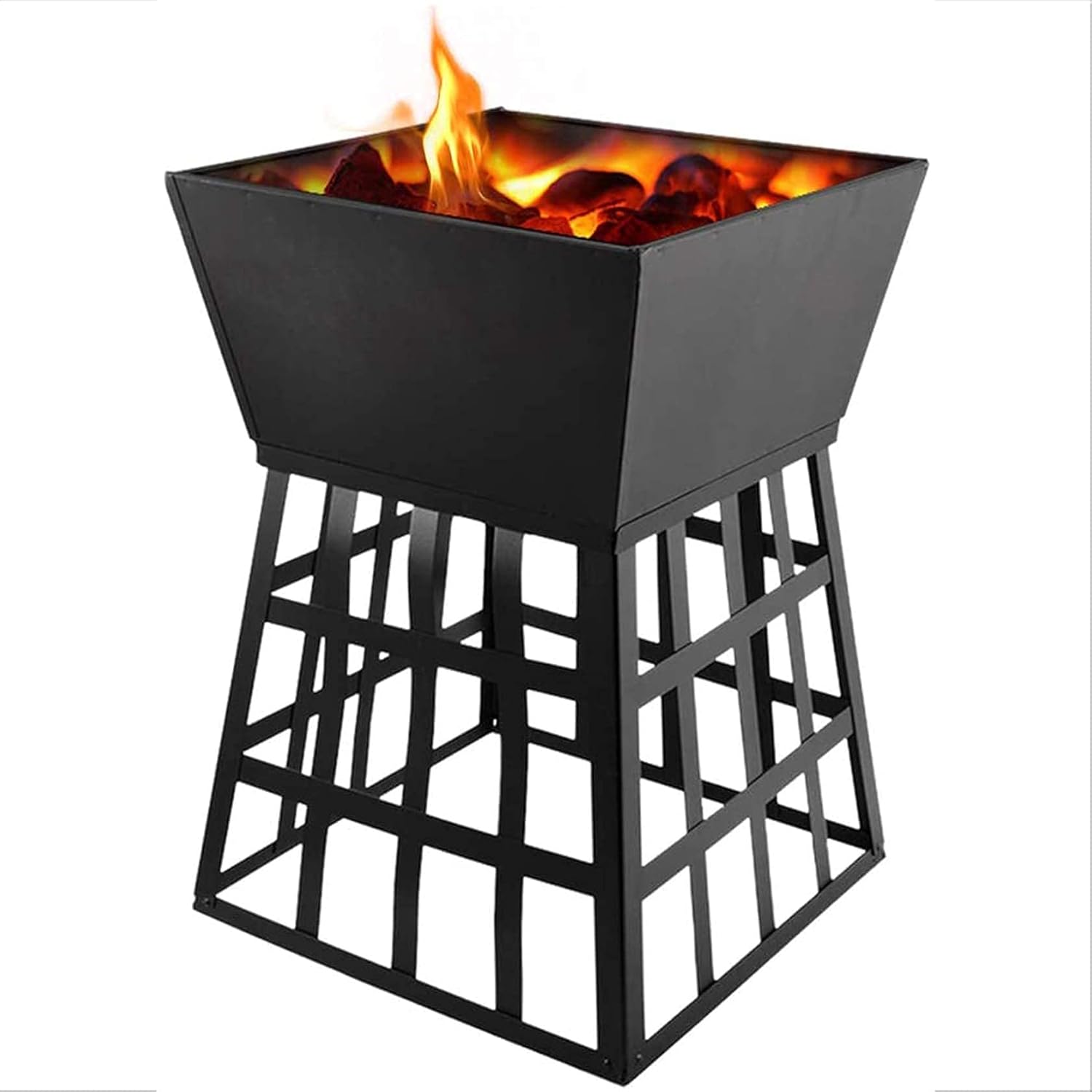 Fire Pit Outdoor Metal Firepit Square Charcoal Grill Burning BBQ Outdoor Party BBQ Fire Pit