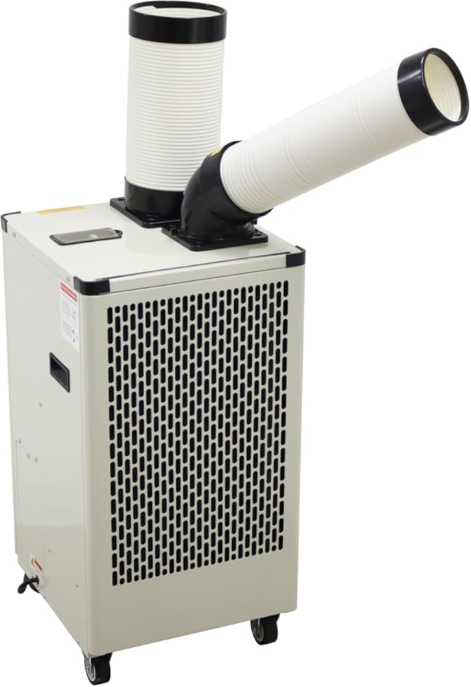 110V Industrial Air Conditioner 350-450m³/h Commercial Portable Industrial Spot Cooler Mobile Air Conditioner Single Column 9180BTU/H, 1000W