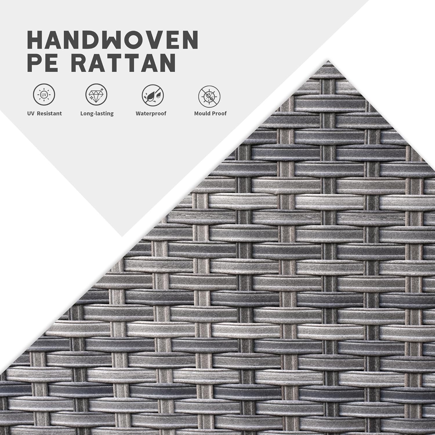 HOOOWOOO Patio Outdoor Conversation Set with Fire Pit Table,7 Pieces Outside Furniture Sofa Set with PE Wicker Swivel Rocking Chairs,Gas Fire Pit Table,Side Table and Ottomans,Black