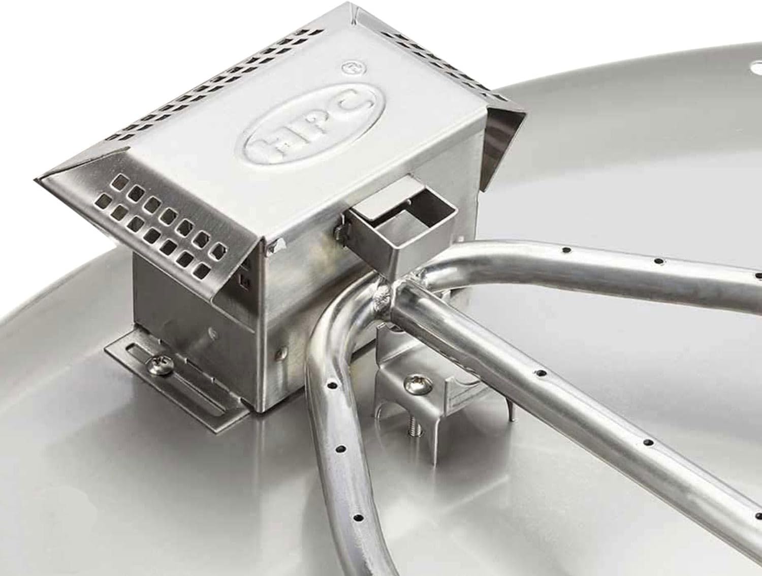 HPC Fire Push Button Flame Sensing Fire Pit Burner Kit (FPPK18-SQ-FLEX-NG), 18x18-Inch Flat Pan, Natural Gas, UL Listed