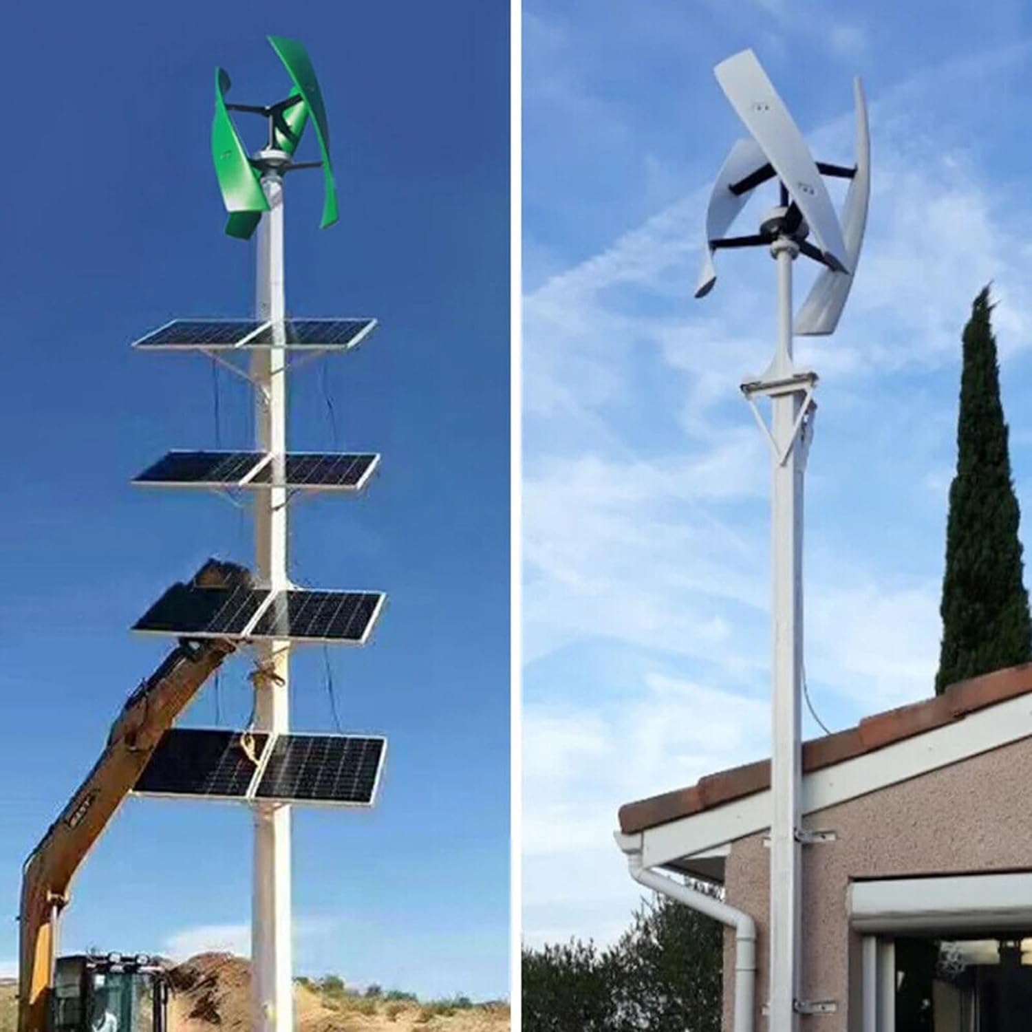 CHRISK 3000W Vertical Axis Magnetic Levitation Wind Turbine Generator Wind Turbine Kit with MPPT Controller and Free Solar Garden Lights