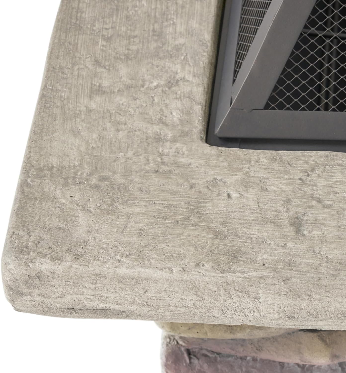 28-Inch Wood Burning Outdoor Fire Pit with Lid - Stone