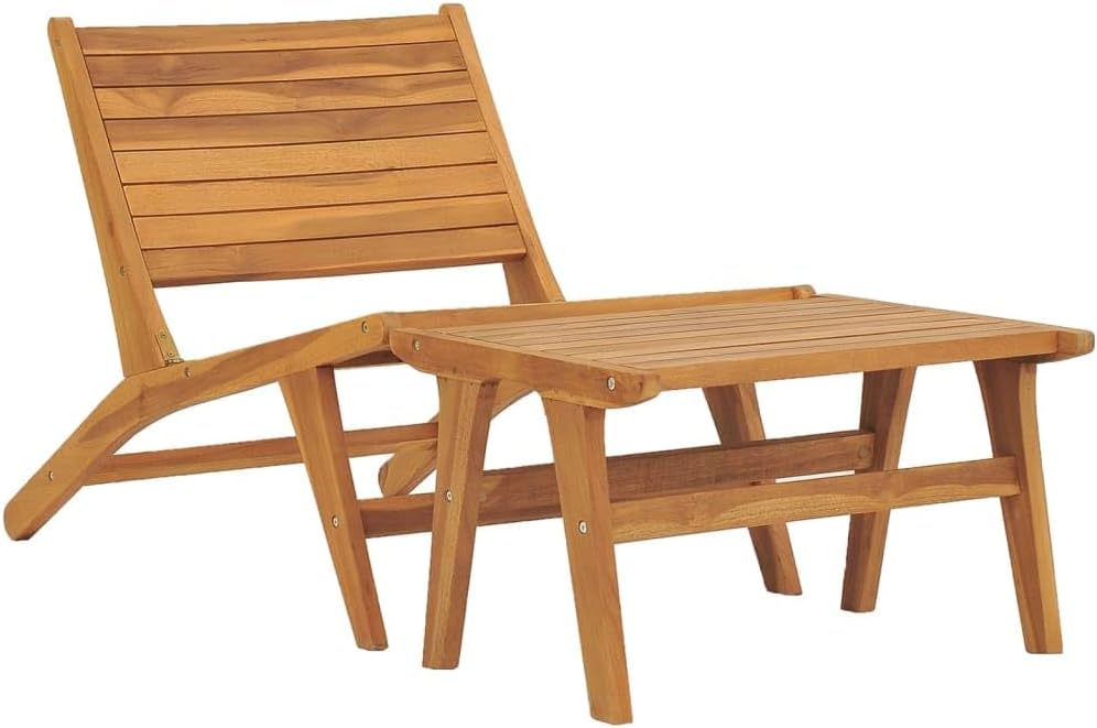 Patio Chair Patio Chair with Footrest Solid Teak Wood