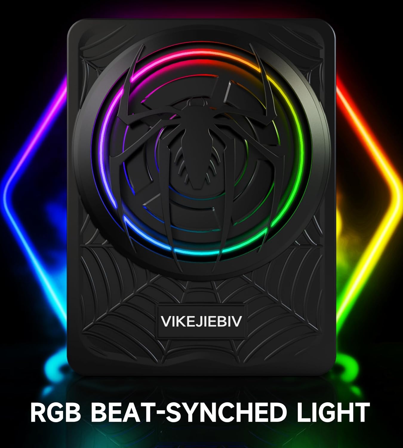 1200W RGB Subwoofer, Slim Underseat Car Subwoofer and Amp Package with RGB Beat-Synced Light, Individual Control for Low Pass/Gain/Boost Bass, Deep Bass Perfect for Truck/SUV/Jeep/MPV