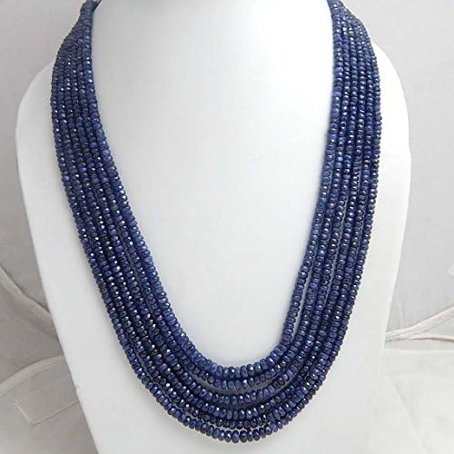 18'' Super Quality Burma Natural Dark Blue Sapphires Micro Faceted rondelle Beads Necklace 541 Carat 3.5-5.5 mm