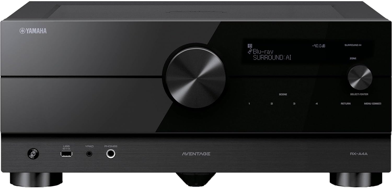 Yamaha RX-A4A AVENTAGE 7.2-Channel Surround Sound Network AV Receiver MusicCast Built-in Wi-Fi and Bluetooth Streaming Home Theater System Bundle with Accessories