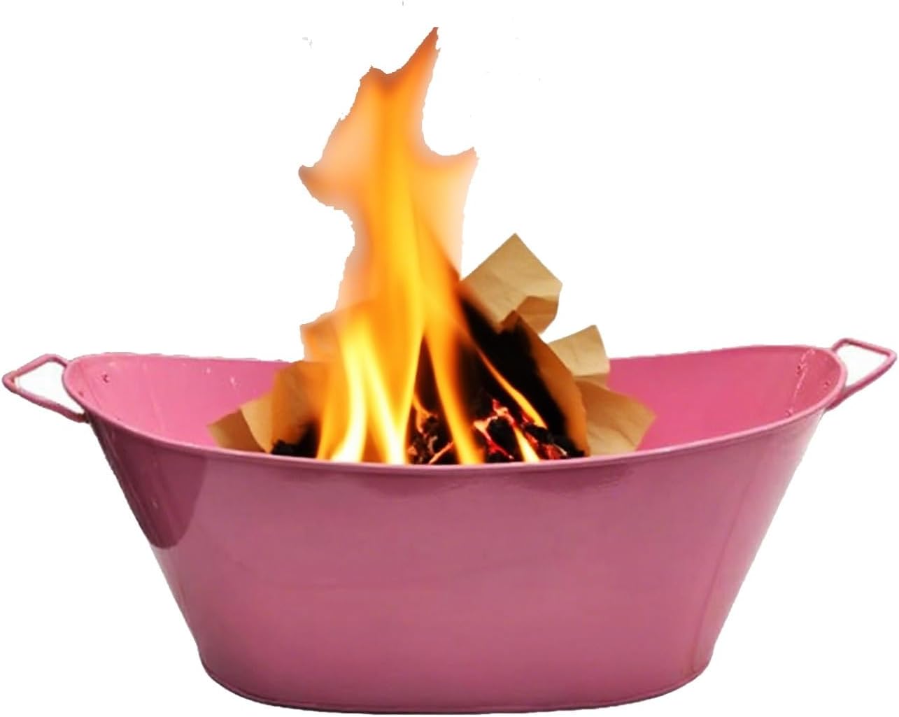 Burn Can for Paper, Burn Barrels for Outside, Tabletop Fire Pit, Table Top Fire Pit, Outdoor Fire Pits, Metal Bucket for Leaves, Trash, Backyard Debris(Red)