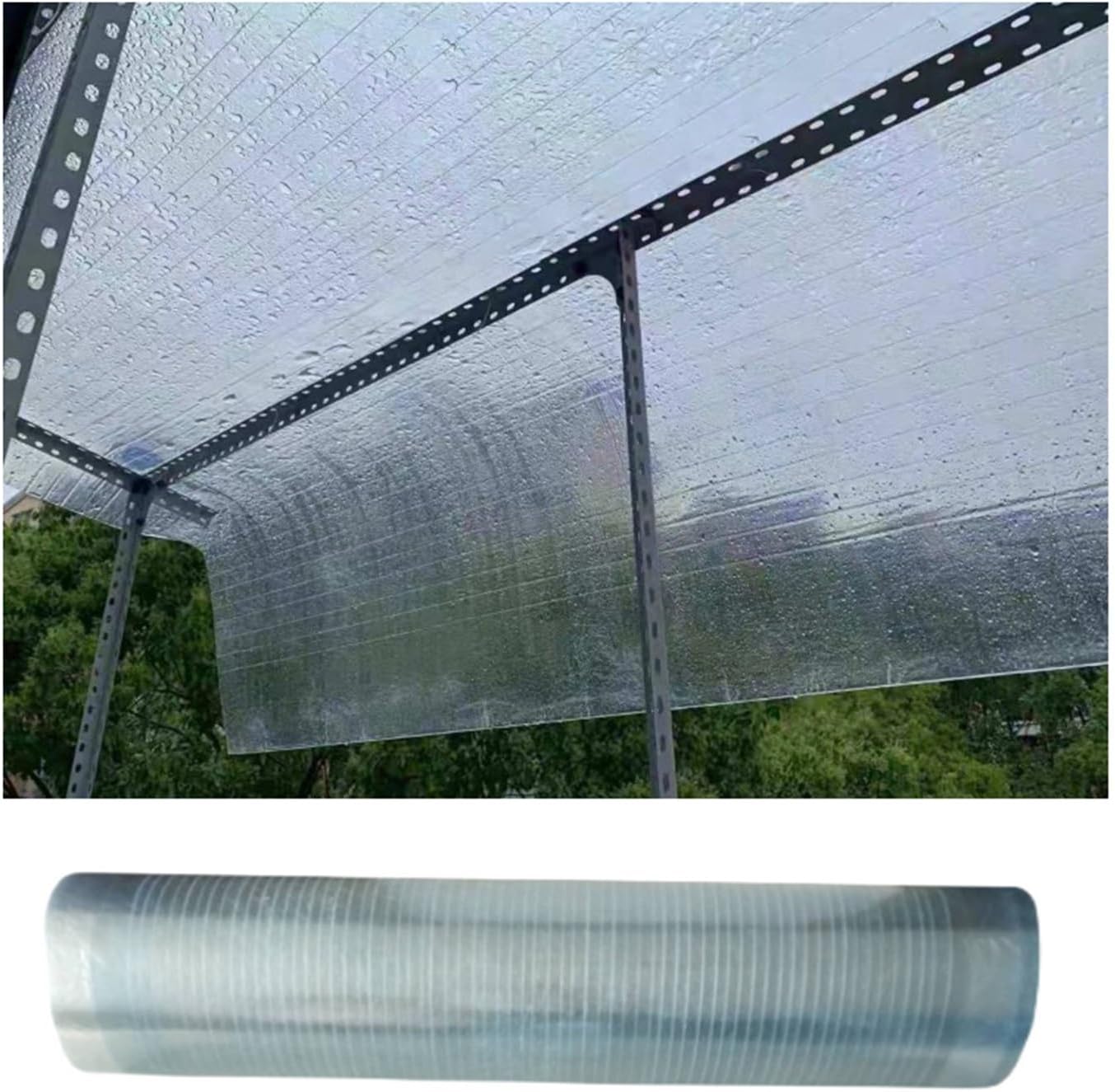 Transparent Roof Sheet，Polycarbonate Roofing Panel Flame Retardant 0.8mm Sunshine Plate Strong Impact and Shatterproof for Sun Room,Garden and Greenhouse Covering (Size : W1xL20m)