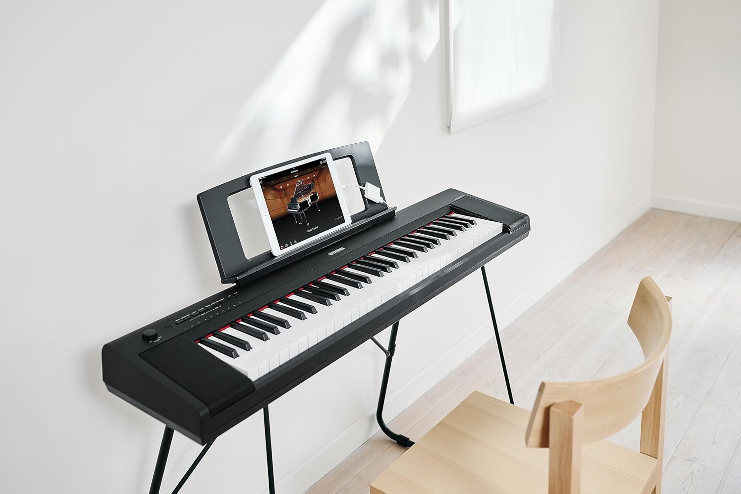 Yamaha Piaggero 61-Key Ultra-Portable Digital Piano, Touch Sensitive Keys, Metronome, Recording Function, Black NP15B