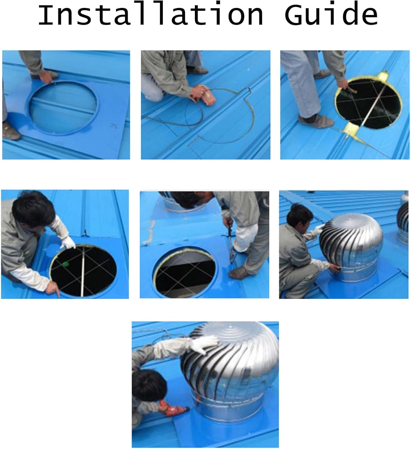 Ventilation Outlet, Internally Braced Wind Turbine, Wind Turbine, Unpowered Wind Cap, Dome Ventilator, with Screen Mesh, for Flats, Apartment, Home Decor,Silver-200mm