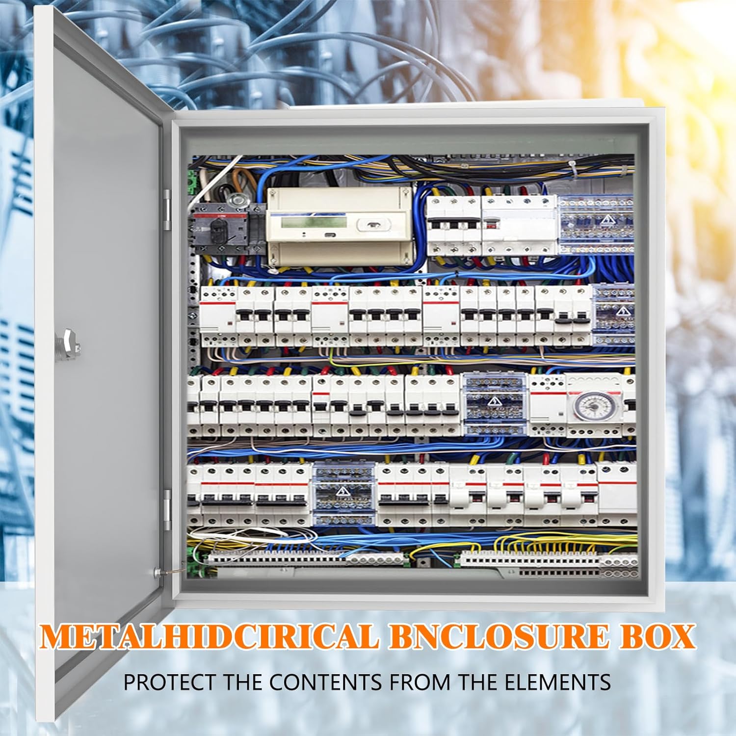 Outdoor Electrical Box 24 x 24 x 8'' Nema 4X Enclosure Waterproof Junction Box Electrical Enclosure Lockable Weatherproof Enclosure Box