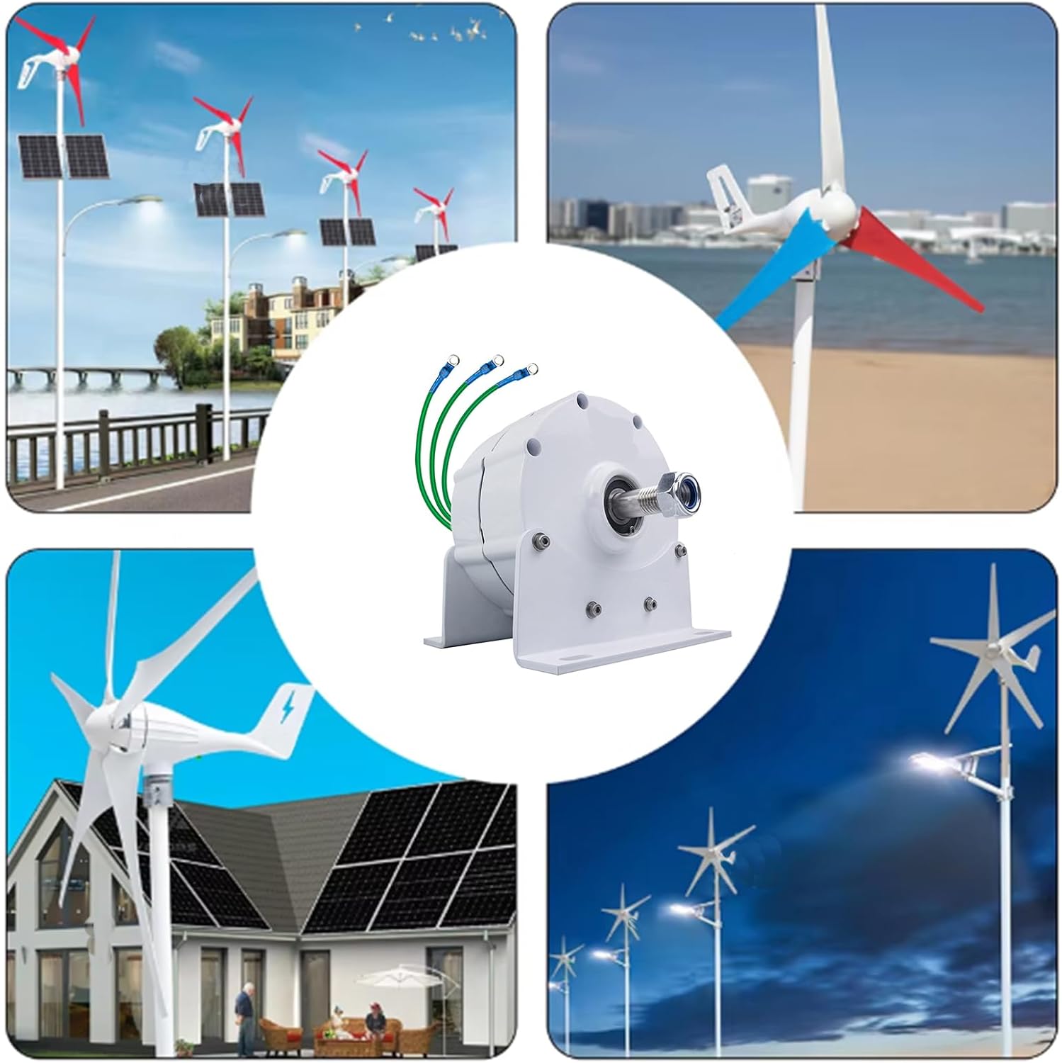 Gearless Permanent Magnet Generator Turbine Low Speed 12000W 12V 24V 48V 220V Free Energy AC Alternator for Water Conservancy And Wind Power,24v