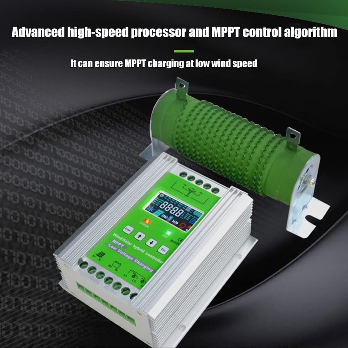 1000W/1200W/1500W MPPT Charge Controller 12V/24V DC MPPT Wind Solar Hybrid Charge Controller, LCD Display Solar Panels Generator Control System,1500W