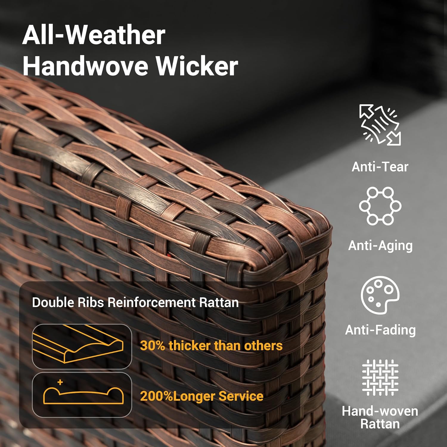 6 Pieces Patio Furniture Set with 44