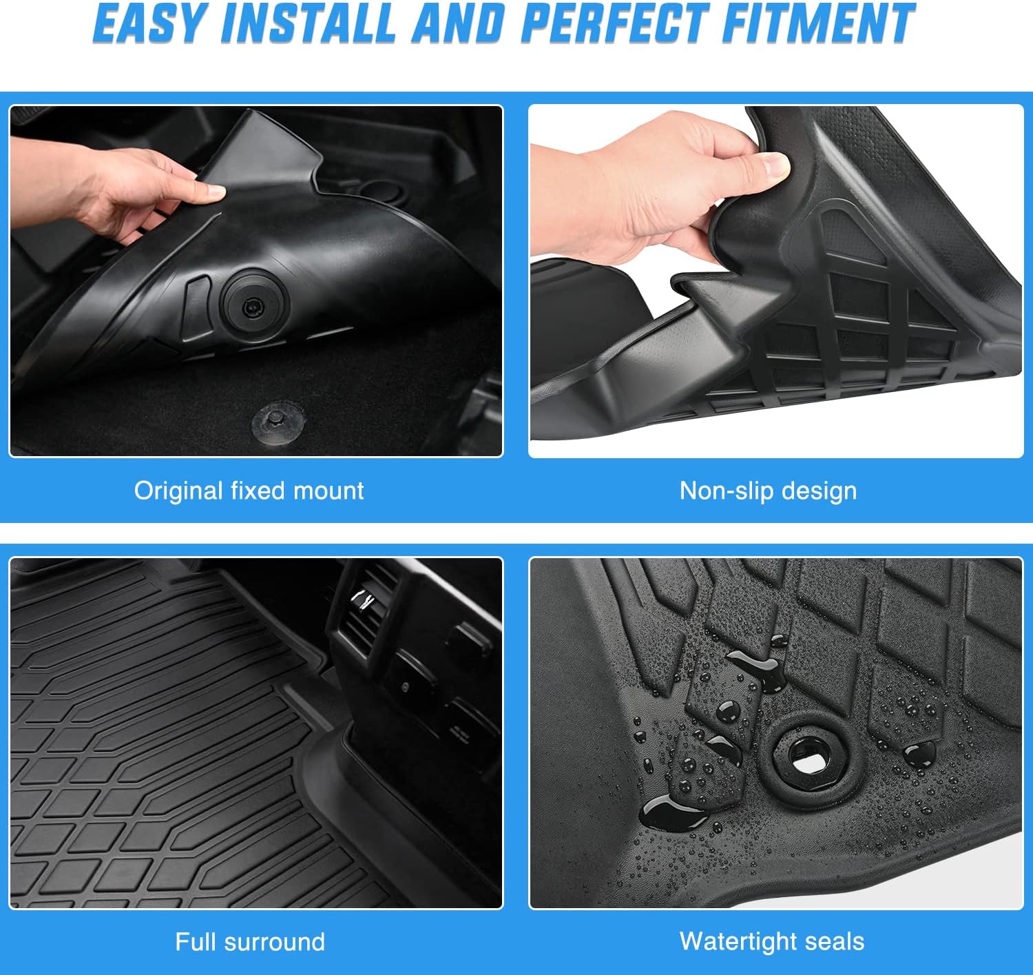 Nilight TPE Floor Mats for 2014 2015 2016 2017 2018 2019 2020 2021 2022 2023 Chevy Trax/2013-2023 Buick Encore,All Weather Custom Fit Heavy Duty Floor Liners