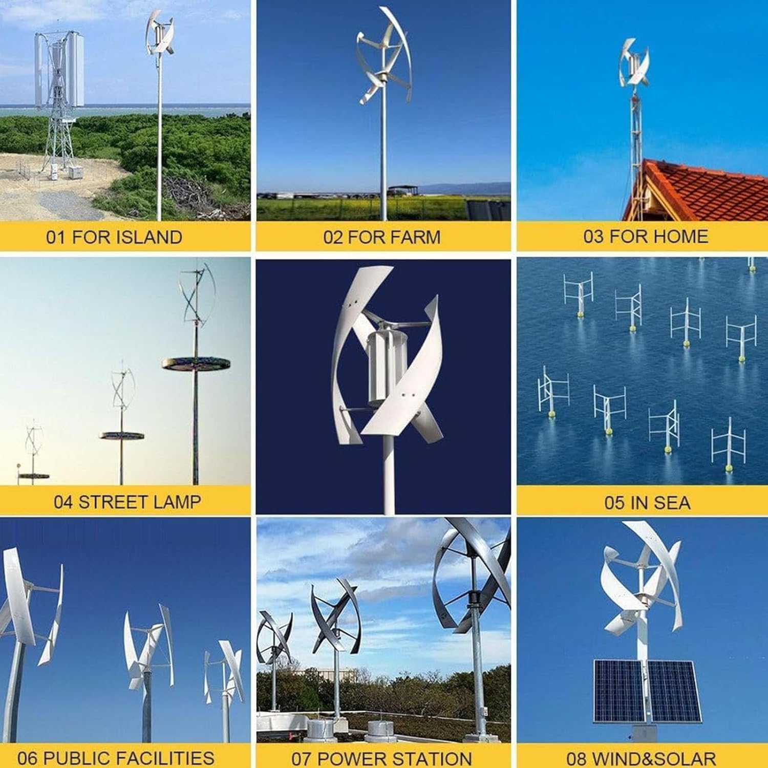 3000W Vertical Wind Turbine Generator - 12V/24V Magnetic Levitation, High-Efficiency Small Wind Power for Home, Outdoor, Patio & Marine Applications