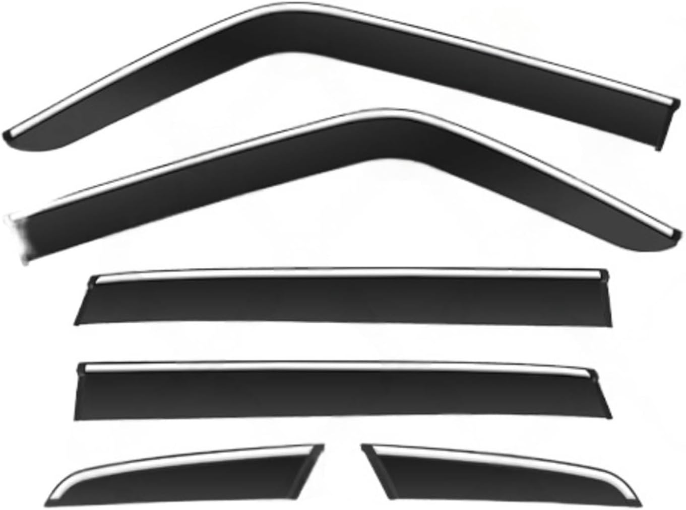 Window Deflectors for Haval Dargo/H-Dog MK2 2023+, Sun Rain Guard Window Visors Vent Shades with Bright Stripes Car Accessories,6PCS