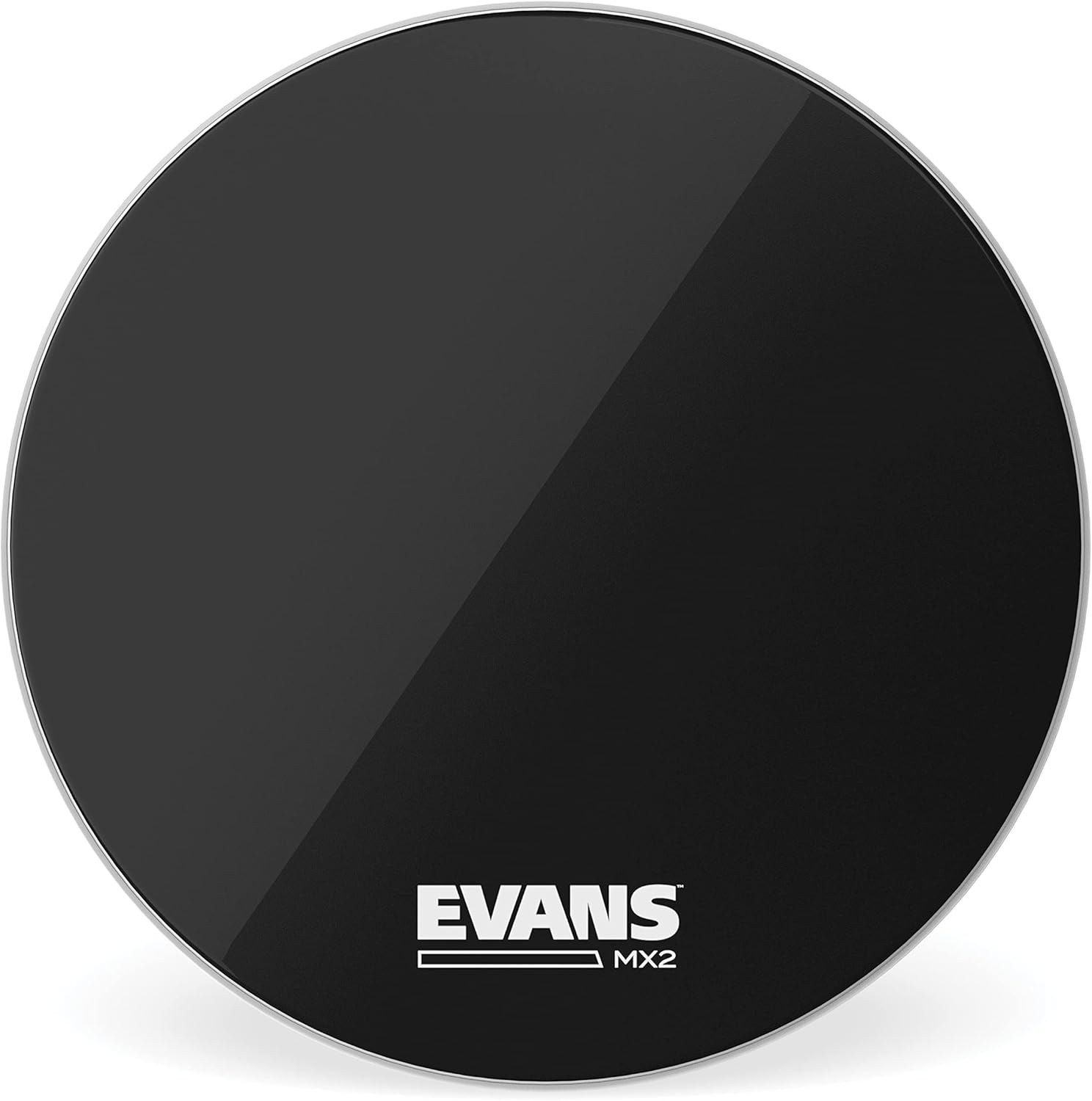 Evans MX2 Black Marching Bass Drum Head, 24 Inch