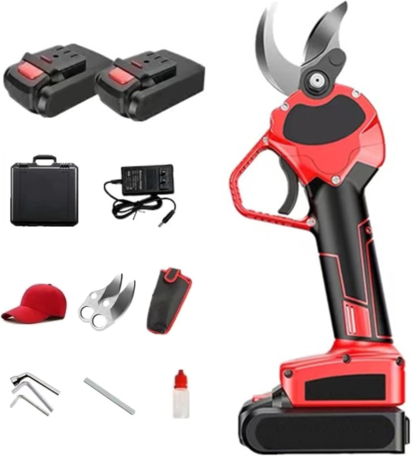 Professional Electric Tree Trimmer, Cordless Pruner Electric Pruning Shears Lithium Battery Powered Tree Trimmer Safety Electric Pruner, 40Mm [1.57 Inch] Cutting Diameter