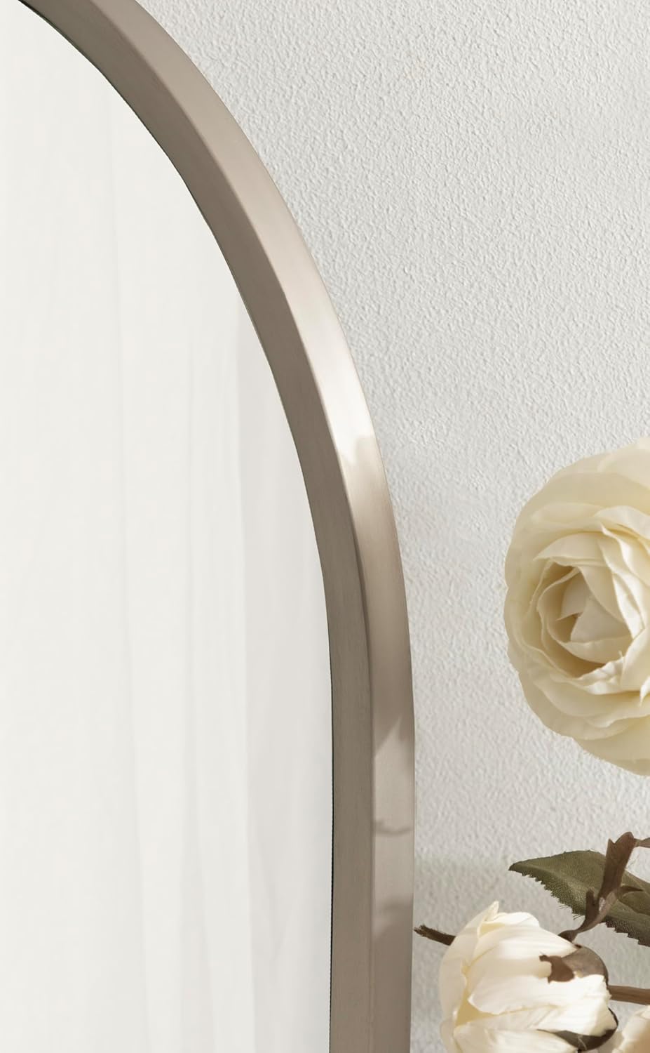 Kate and Laurel Amoli Modern Arched Tri-Fold Mirror, 28 x 28, Silver, Decorative Three-Piece Folding Arch Mirror for Tabletop Makeup Station or Bathroom Vanity Setup