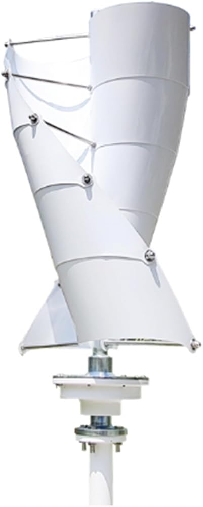 12V 24V 48V Wind Vertical Turbine Generator 3000W, White Spiral Wind Vertical Turbine Generators with Controller for Home Use System (10 Blade)
