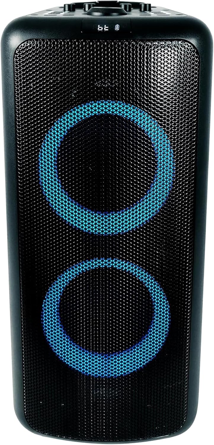 Rockville Elite Party 65 Bluetooth Party Speaker, 2000W Peak/500W RMS, Karaoke Effects, LED Lights, Guitar/Optical Inputs, for Events and Parties