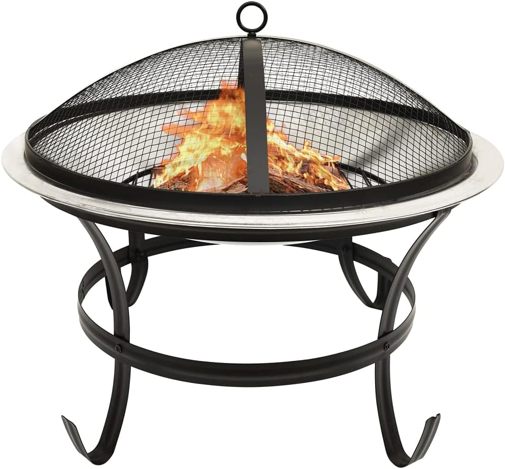 2-in-1 Fire Pit and BBQ with Poker 22