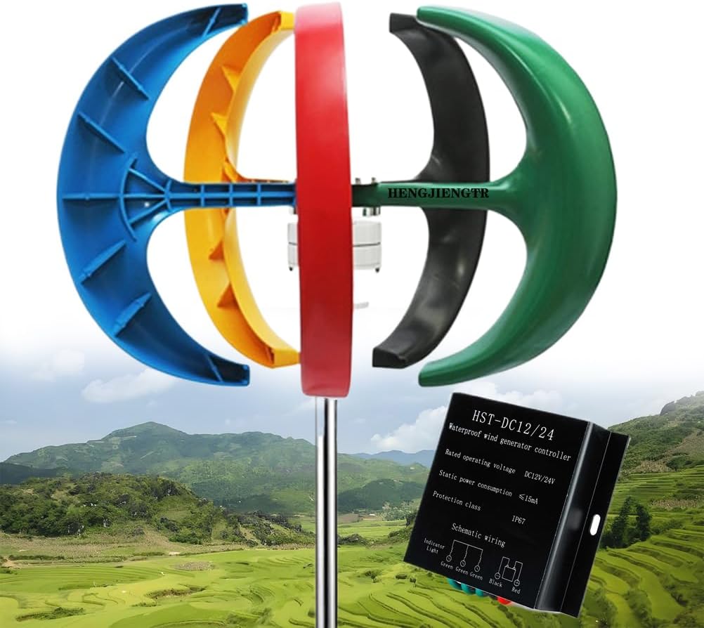 24V,10000W Wind Turbine Vertical Axis Generator+Small Wind Turbine Generator AC 12Volt for RV Marine Home Solar Wind Hybrid System(12V 24V 48V)