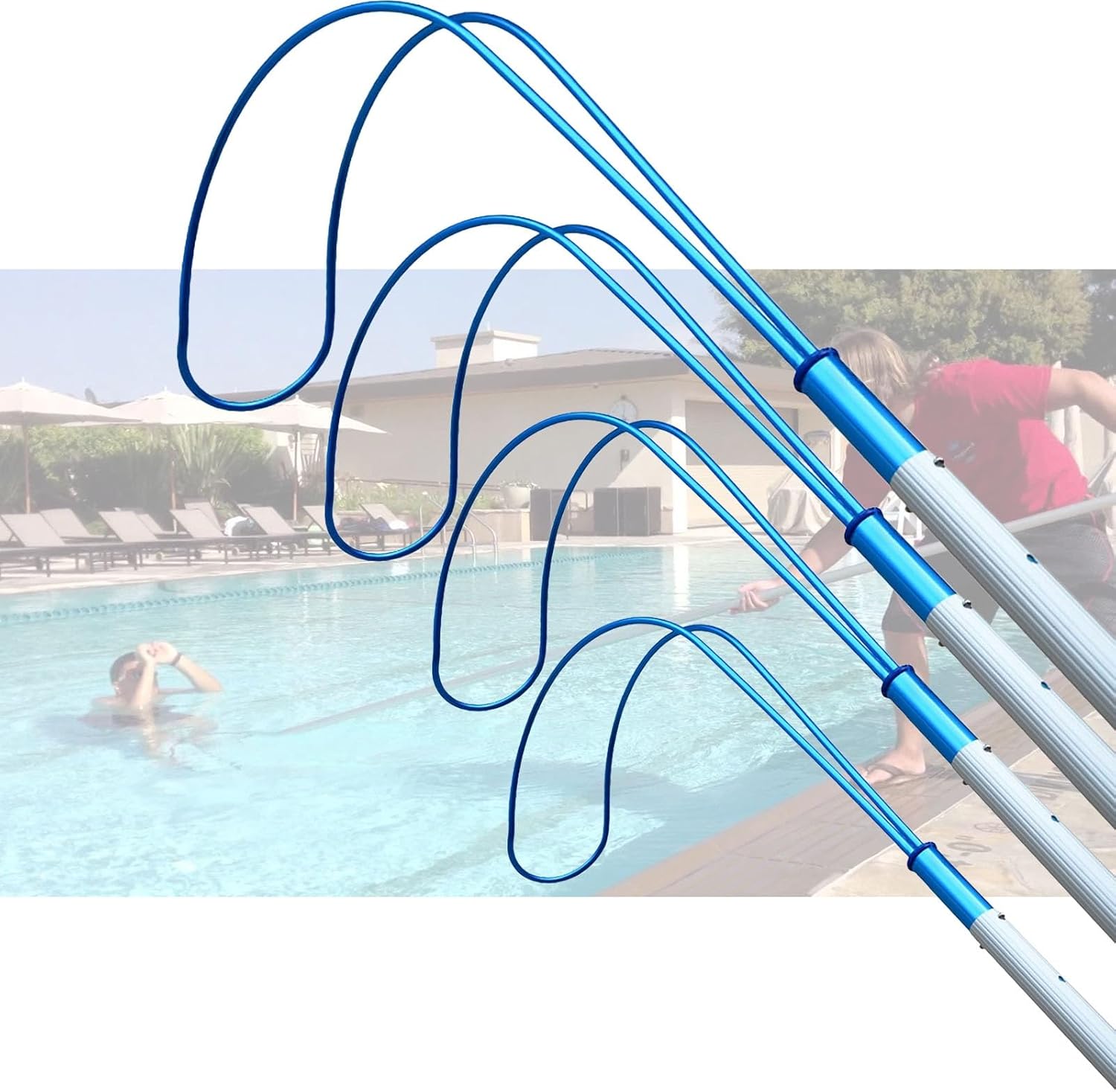 Pool Safety Hooks 3 9 16 23 30 Foot Emergency Life-saving Rescue Equipment, Telescopic Swimming Pool Pole/ Extension Special Rescue Rods/ Bars with Rope, Water Park Boat, Drowning People(4 pcs,9M/29.5