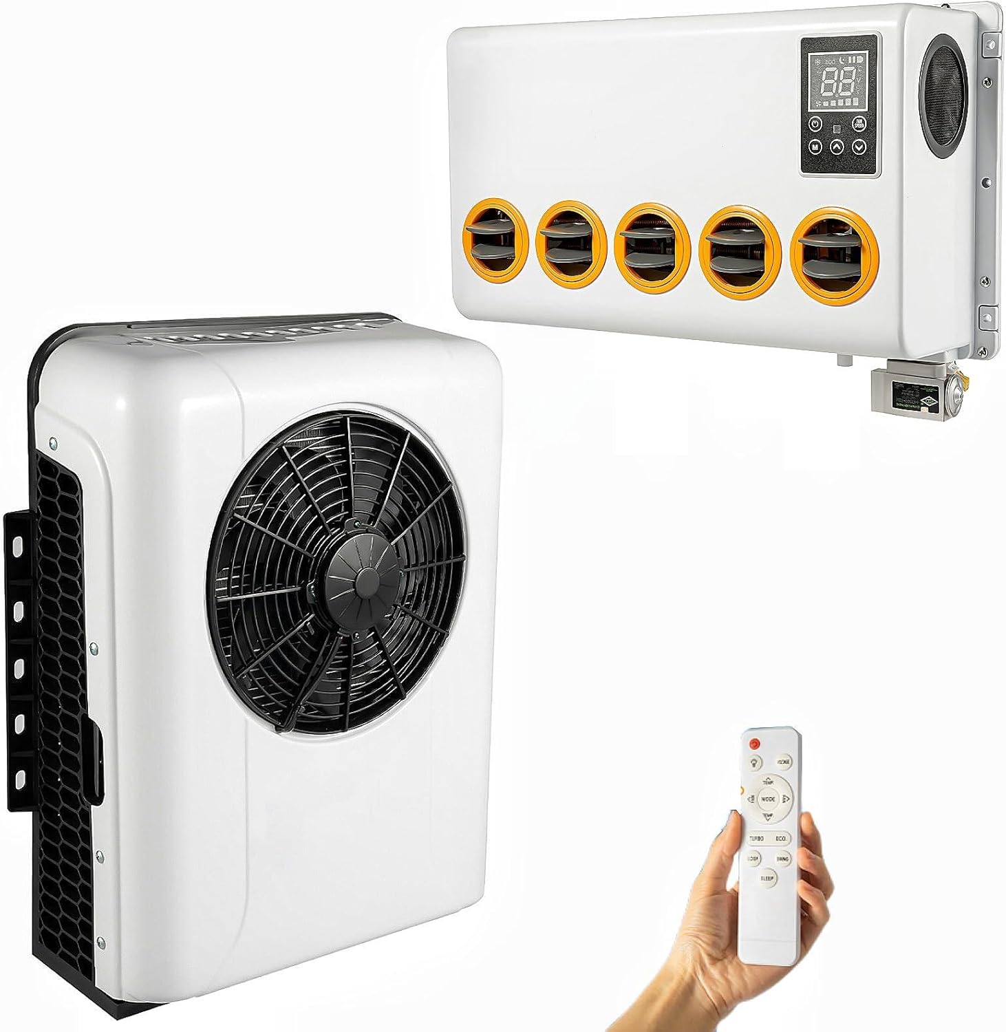 Truck Cab Air Conditioner 12V Air Conditioner 6800BTU A/C Unit RV Camper Accessories 2000W Cooling Power Fast Cooling Portable Air Conditioners for Trucks, RVs, Direct Replacement | US STOCK