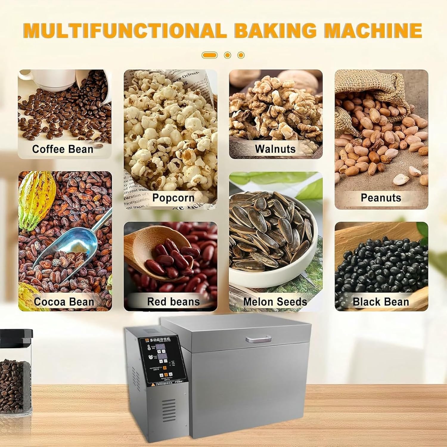 Electric Nut Roasting Machine, Multifunctional Roasting Machine, Commercial Electric Sugar Roasted Chestnut Machine, Drum Frying Pan Roasted Sesame Machine, Coffee Bean Roasting Machine.,Type10