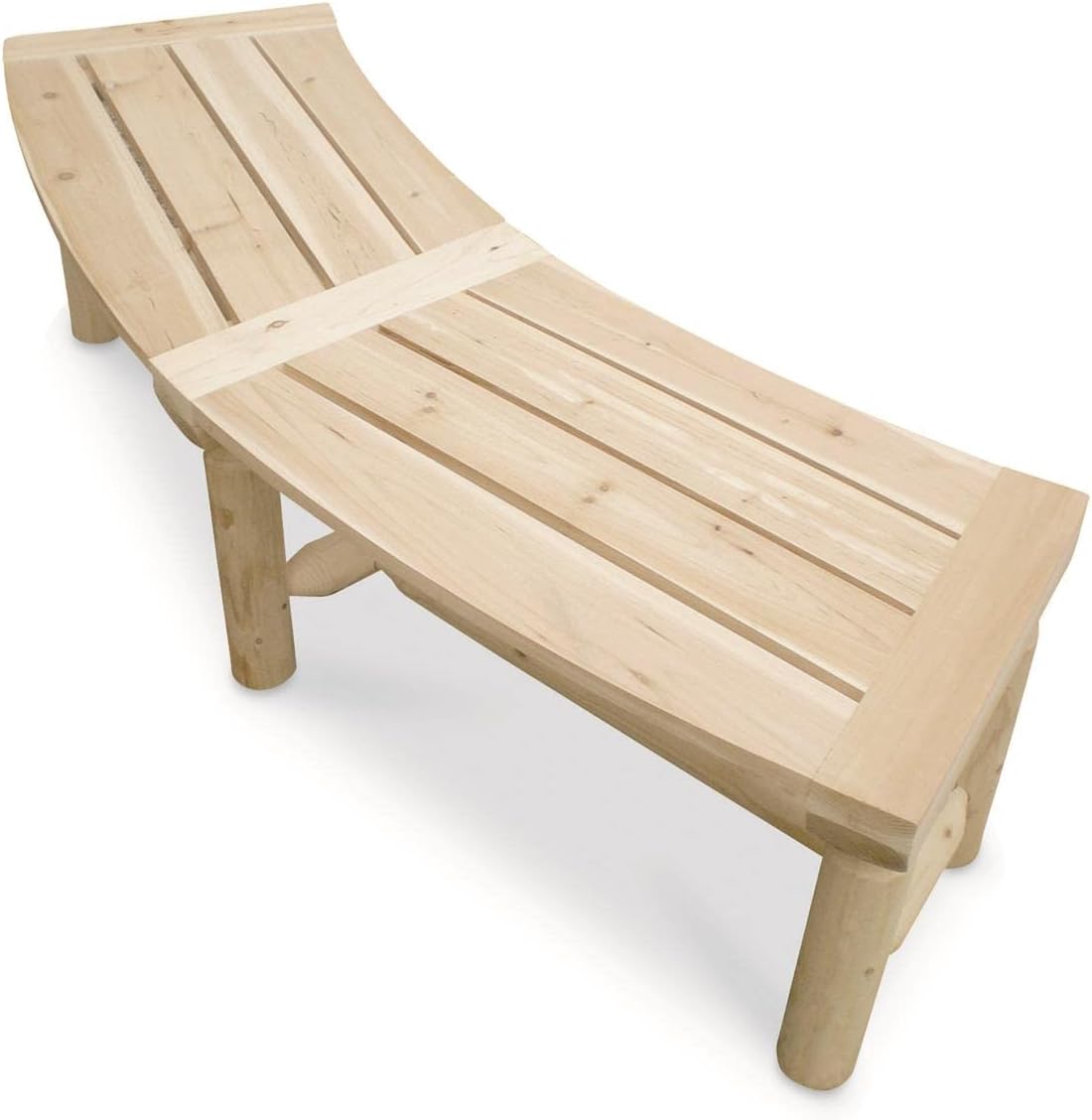 Curved Fire Pit Bench, Wood Log Bench Seat, Outdoor, Backyard, Rustic