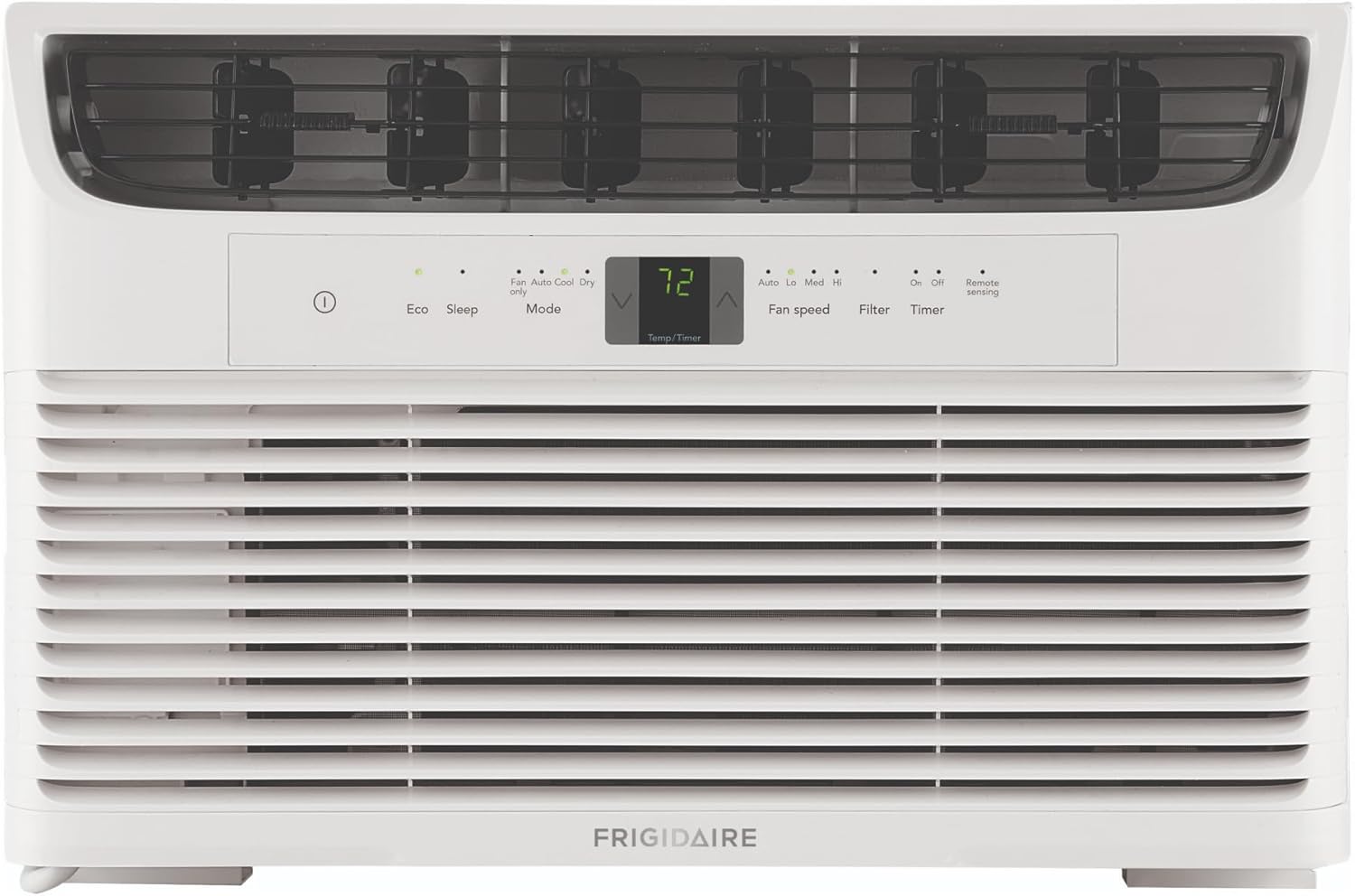 Frigidaire 8,000 BTU Window Air Conditioner with Remote Control, Cools Up to 350 Sq. Ft., Quiet Operation, Eco Mode, 3 Fan Speeds, Auto Restart, White