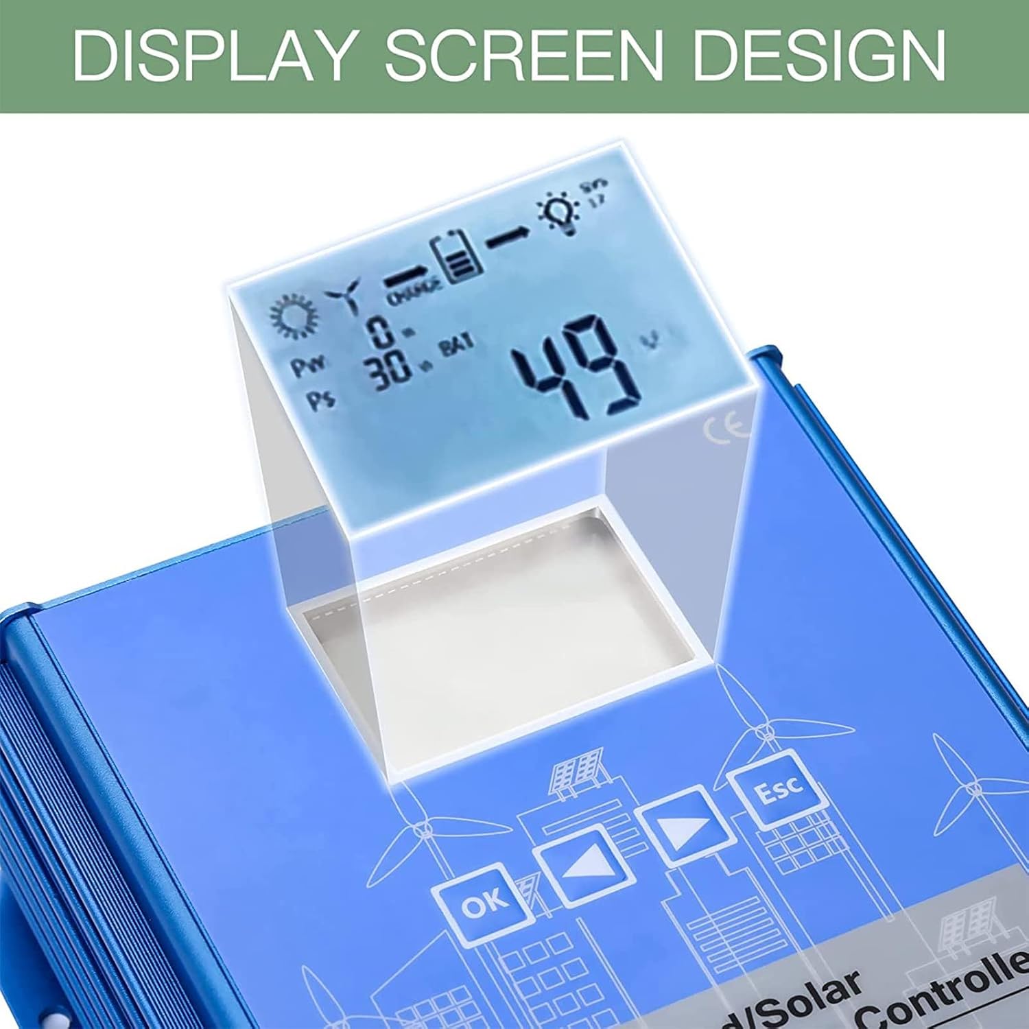 MPPT Wind Solar Hybrid Charge Controller,800W 12V 24V 48V Wind Turbine Generator Solar Panel Auto Charger Regulator Controller with Dump Load,48V