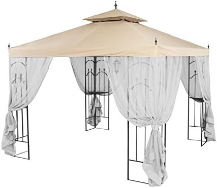 Garden Winds Replacement Canopy Top Cover for Hampton Bay Arrow Gazebo - Riplock 350 - Beige