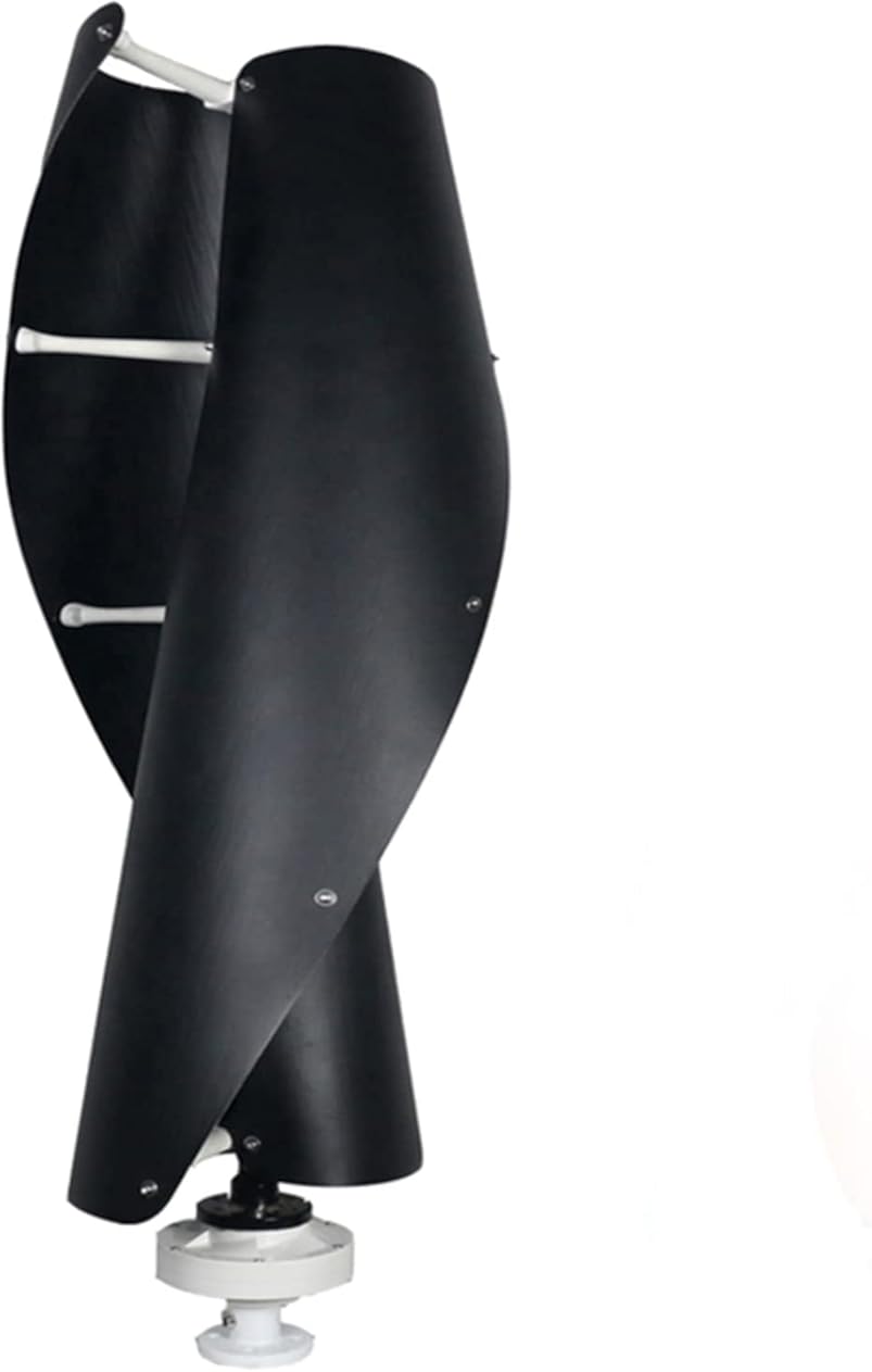 LiuSj JUnSt Vertical Coreless Wind Turbine Generator, 2 Blades AC Spiral Wind Turbine 9000W with MPPT Controller for Home Use (Black)