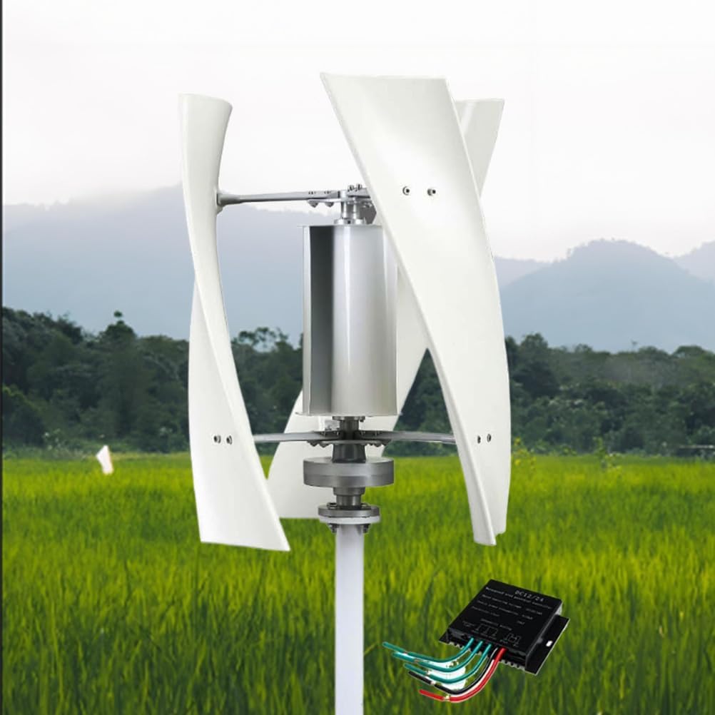 24V, Low Speed 3 Blades Wind Turbine Kit Windmill Generator 10000W Permanent Magnetic Levitation Vertical Axis Wind Power Generator with Controller for Home Use,12V-220V