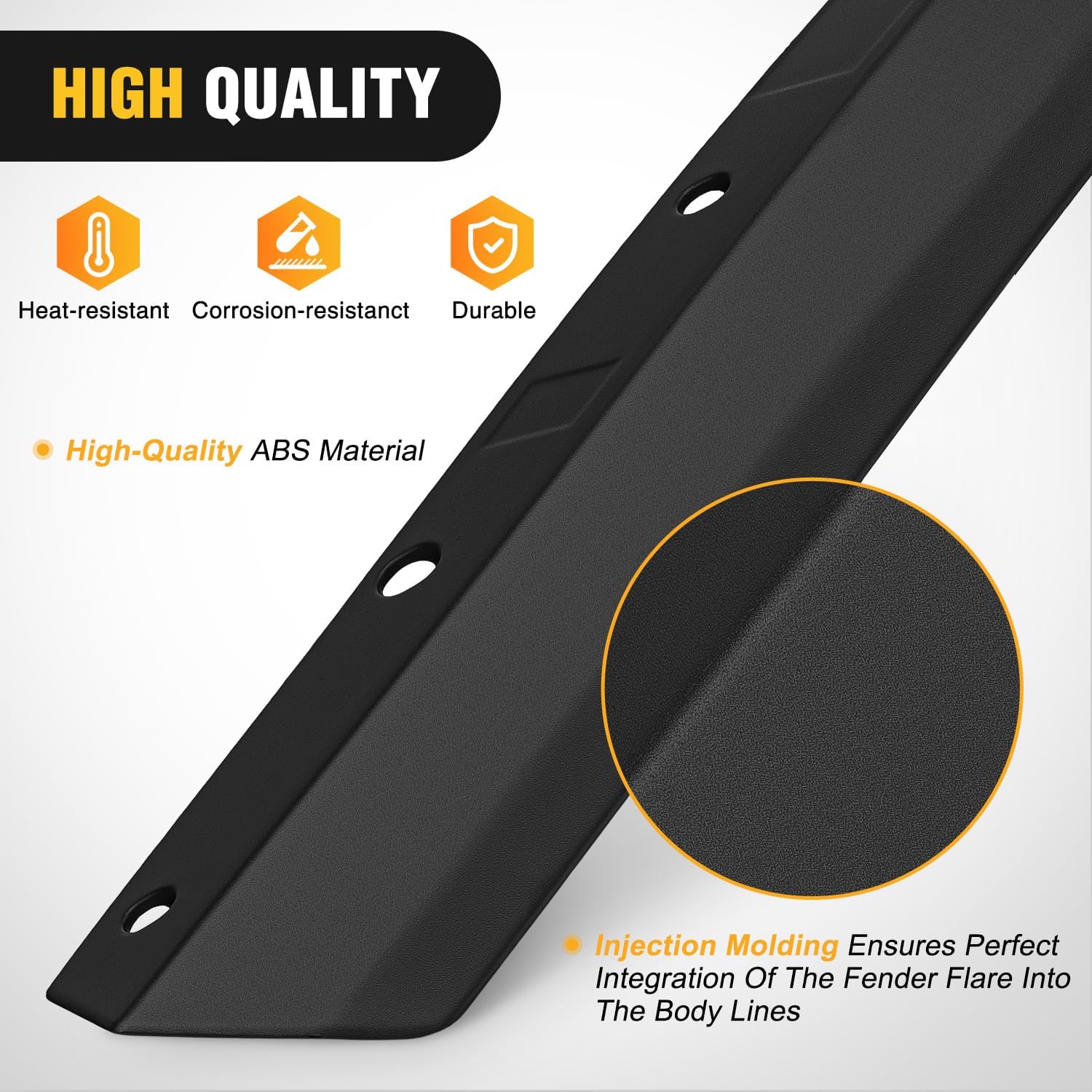 Nilight Fender Flares Extensions Set Compatible with 2020 2021 2022 2023 2024 2025 Gladiator JT Mojave & Rubicon (Only for High Wheel Arches) Off-Road Widened Front Rear Flat 4 PCS