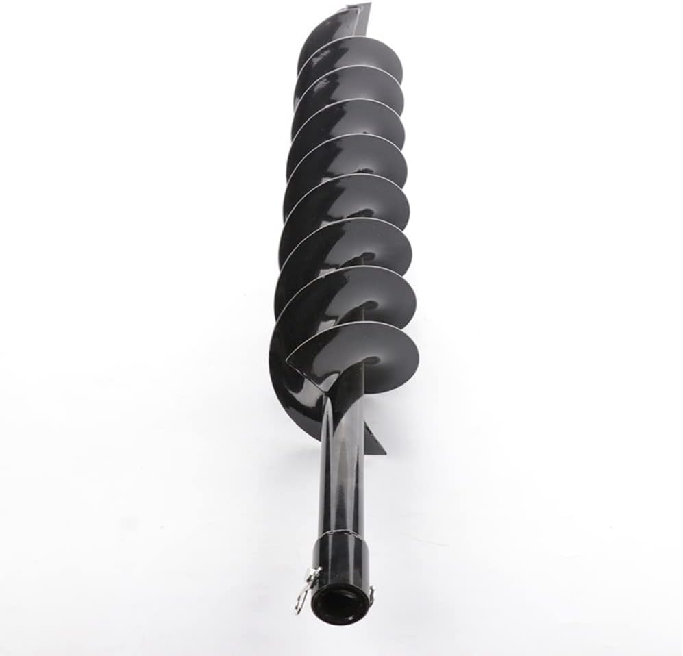 150mm×800mm Earth Auger Drill Bit Compatible with Petrol Planting Post Hole Digger Power Tool Accessories 80cm Length [Repair Parts](Double Blade)