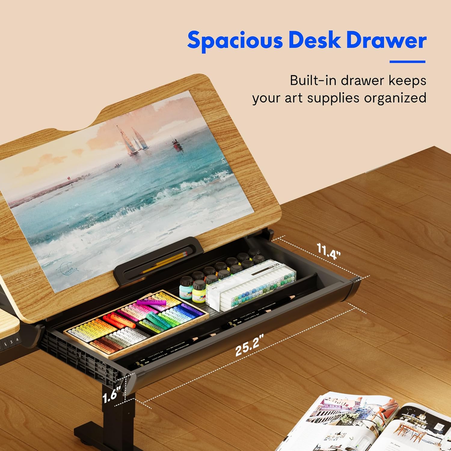 FLEXISPOT Electric Drafting Table Adjustable Height 47.2