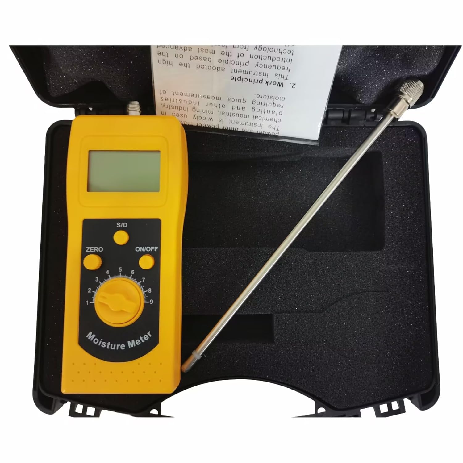 River Sand Moisture Meter with LargeScreen with Backlit LCD Display Measuring Range 0~90% Accuracy ±0.5% n Response Time 1 Second Small Size Light Weight