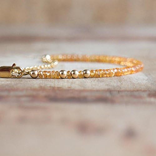 orange sapphire bracelet, september birthstone, sapphire jewellery, genuine gemstone jewelry, handmade jewellery, wife gift 3mm
