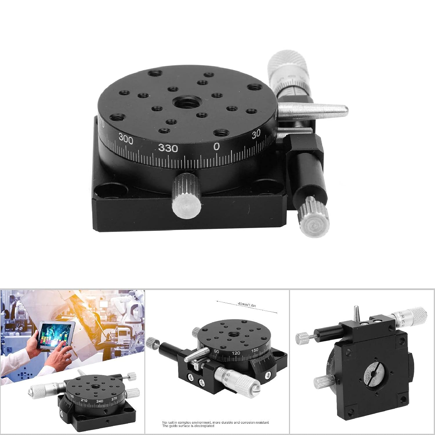 RSP40 L R Axis Trimming Station, Manually Adjustable Slide Platform with Aluminum Alloy Body, for Machinery Production Testing Equipment